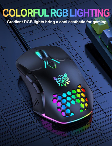 Ratón Para Juegos Con Cable, Luz Rgb Colorida, 3600 Dpi 4 Ni