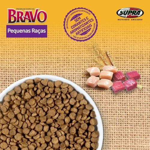 Ração Para Cães Adultos 10kg Mini E Pequenos Bravo