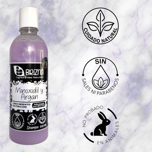 Shampoo Mujer Minoxidil Y Argan Con Biotina, Crecimiento