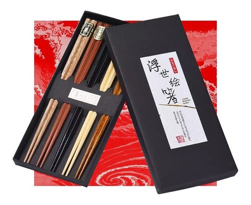 Palillos Estilo Japones Set 5 Pares Chopsticks Chinos 