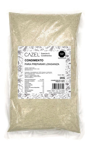 Condimento Para Hacer Longaniza Natural En Polvo 1kg