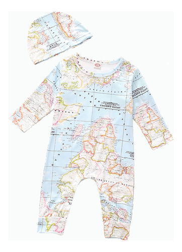 Mono Con Forma De Mapa Para Bebés Y Niñas, Trajes Con Sombre