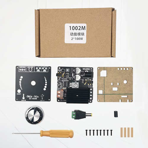 Placa Amplificadora De Áudio Zk-1002m, 2*100w, 2 Canais,