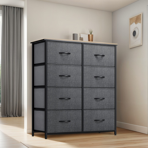 Cómoda De Tela Para Dormitorio Con 8 Cajones