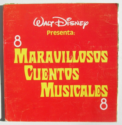 Walt Disney 8 Maravillosos Cuentos Musicales Libro 1980