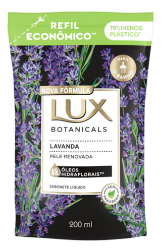 Sabonete Líquido Refil Lux Botanicals Lavanda 200mL