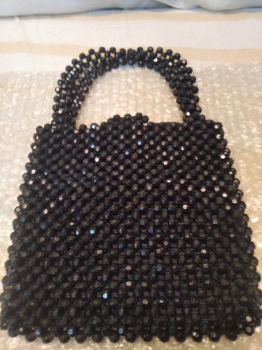 Cartera Tejida Negra Vintage, Ideal Para Un Teatro, Boda...