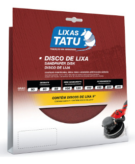 Disco Lixa Velcro 9 Pol G080 P/teto E Parede Tatu