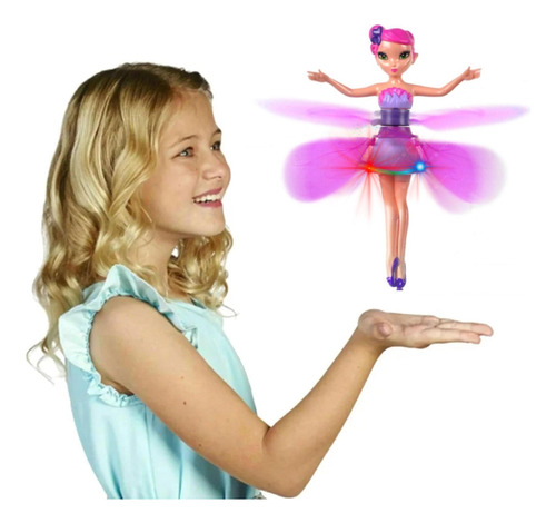 Juguete Para Niñas Princesa Hada Voladora Luz Led Recargable