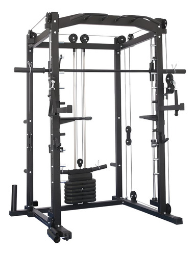 Smith Machine Con Peso Integrado + Banca + 10 Discos