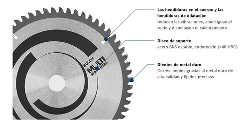 Imagen 5 de 7 de Disco Sierra Bosch 10'' 254mm 80 Dientes Madera Mdf Melamina