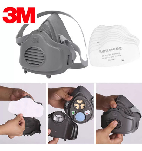  Máscara Respirador 3m 3200 Semi Facial + 5 Filtros  C.a Nf