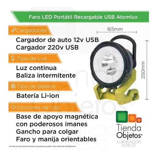 Faro Led Recargable USB 50W