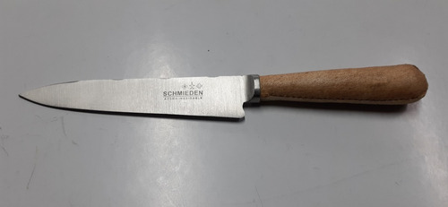 Imagen 3 de 5 de Cuchillo Artesanal Schmieden Inox Cuero Crudo El Jabali