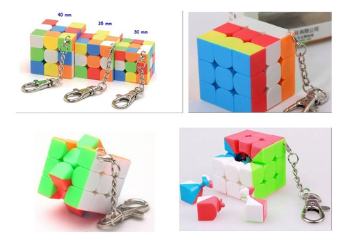 Llavero Rubik Stickerless Removible Moyu 35 Mm Original