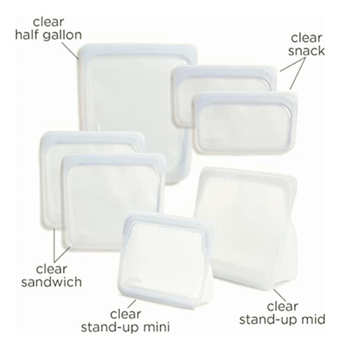 Stasher Bundle 7-pack 100% Silicone Food Grade Reusable