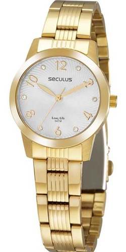 Relógio Seculus Feminino Long Life Dourado Original Nfe