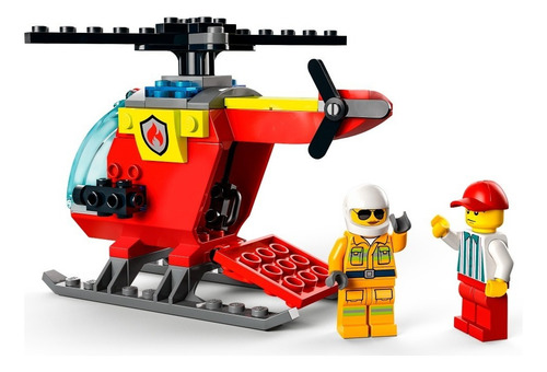 Kit De Construcción Lego City Helicóptero De Bomberos 60318 Cantidad de piezas 53