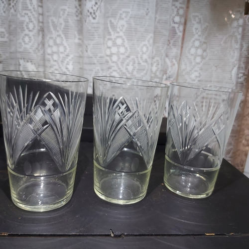 Imagem 7 de 9 de Copo Cristal 3 Unidades Suco 280ml Lapidado Antigo +1 Brinde