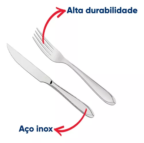 Garfo de Mesa Tramontina Laguna em Aço Inox de Qualidade em Promoção