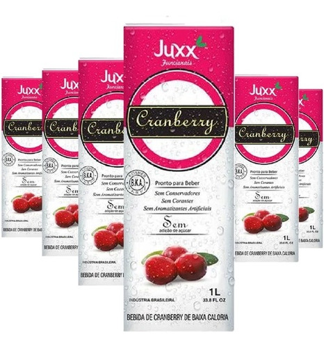 6x Suco De Cranberry Zero Juxx 1 Litro