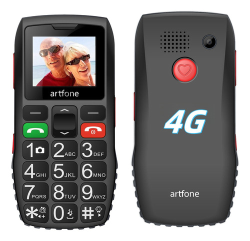 Artfone Teléfono Móvil 4g Liberado Para Ancianos Y Personas Mayores,con Botones Grandes, Antideslizante,volumen Alto,con Sos,con Cámara,linterna,fm