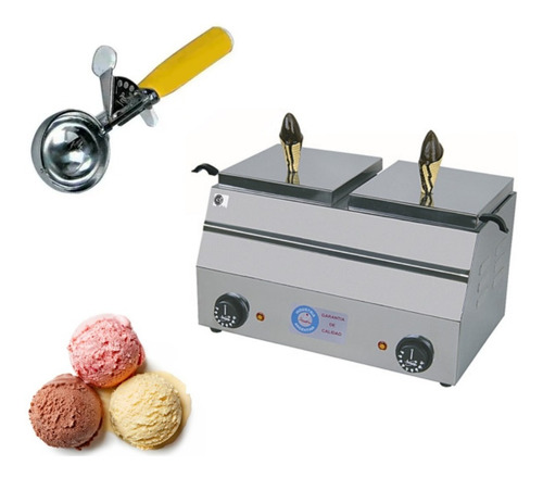 Bañadora Doble Chocolate 2250cc Con Molde Bocha Helado 40g