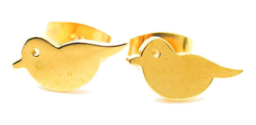 Imagen 2 de 3 de Kit Cadena Dije Aretes Dorado Forma De Colibrí C Aves Acero