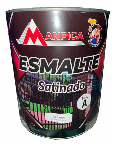 Pintura Negro Satinado Esmalte Manpica 1/4