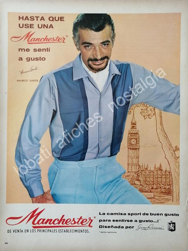 Cartel Vintage Mauricio Garces Y Camisas Manchester 1965 /2