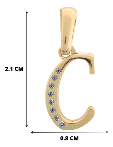 Dije Inicial Letra C Oro 14k Tamaño 2cm