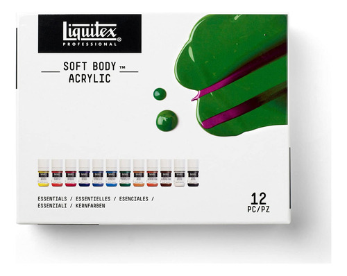 Liquitex Pintura Acrílica Profesional De Cuerpo Suave, 12 . Color 12 Colores