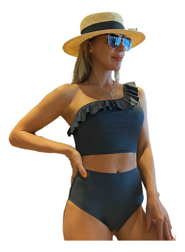 Traje De Baño De Playa Para Mujer Bikini De Cintura Alta