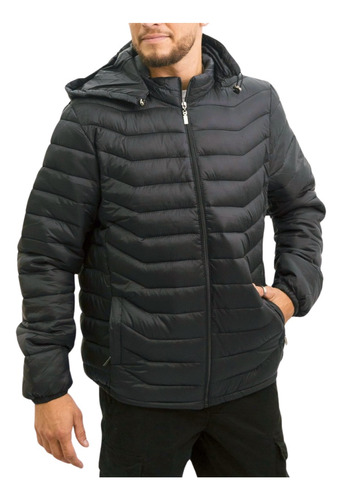 Campera Inflable Hombre Importada Capucha Desmontable