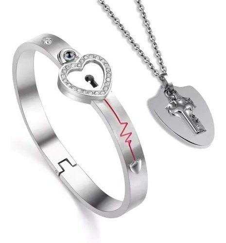 Brazalete Con Llave Regalo Novios Cadena Pulsera