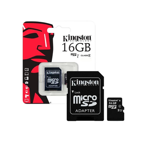 Memoria Micro Sd 16gb Kingston Clase 10 Tarjeta + Adaptador