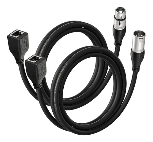 Juego De Cables Xlr A Rj45 De 3 Pines  Cable Rj45 A 1 M...