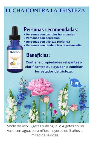 Flores De Bach Lucha Contra La Tristeza Marca Blen 30 Ml