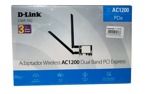 Imagen 2 de 3 de Adaptador Wifi Pcie D-link Dwa-582 Ac1200 2.4/5ghz Ctman