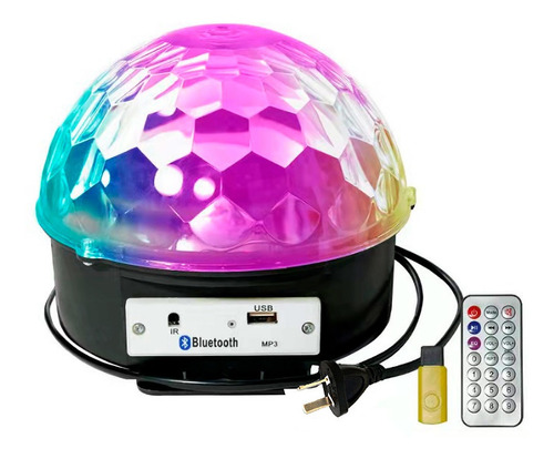 Parlante Lámpara Bola Luz Led Rgb Gadnic Audioritmica Usb