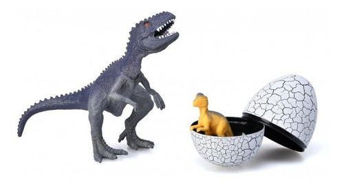 Imagen 1 de 7 de Dinosaurio Con Huevo Y Bebe En Caja Mega Size