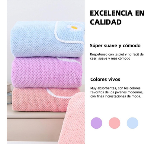Toalla De Baño Para Dama Microfibra Absorbente Con Bolsillo