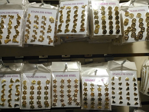 12 Aretes Topos Topitos En Acero Inoxidable Zarcillo