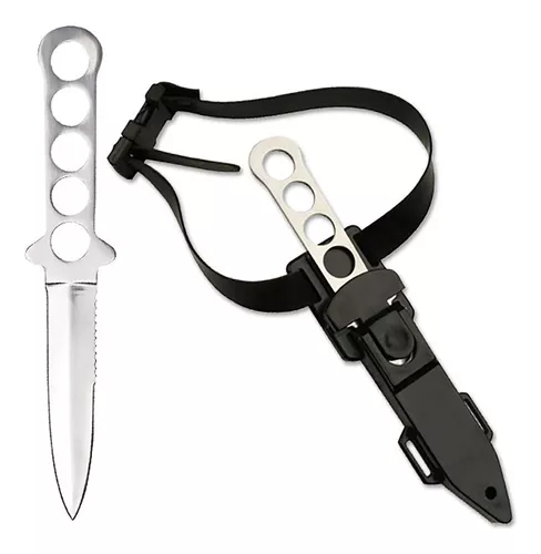 GENERICO Cuchillo Buceo 25cms 288grs Con Punta funda Azul Full Tang