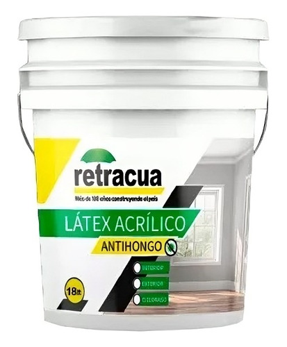 Latex Acrilico Interior 18l Antihongos Retracua