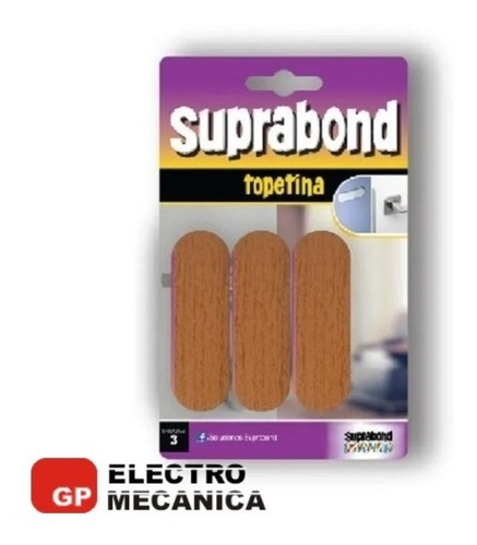 Imagen 2 de 7 de Topetina Rectangular Madera X3 Suprabond Goma Autoadhesiva