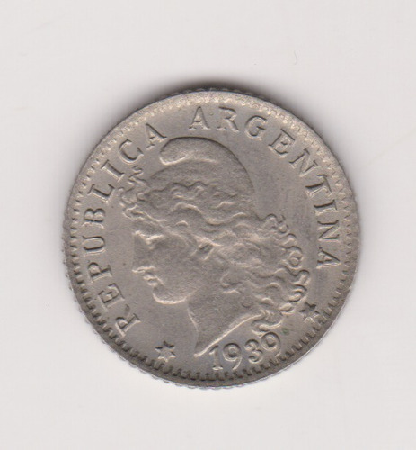 Moneda Argentina 5 Ctvs 1939 Janson 169 Sin Circular
