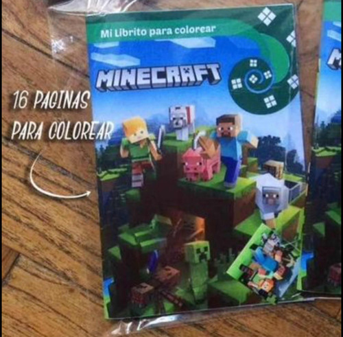 Souvenir Libro Para Colorear Minecraft Oferta 12 Unidades