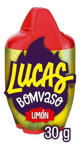 10 Pza Dulce Enchilado Lucas Bom Vaso Sabor Limón Con Goma D