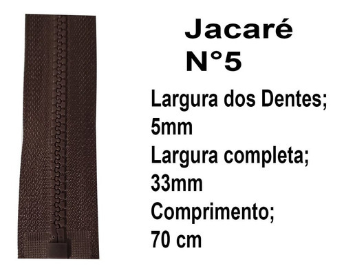 Zíper Para Jaquetas, Bolsas Extra Forte Cor Marrom 70 cm cod X41